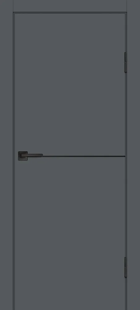 Межкомнатная дверь П-19 ал. молдинг Черный Графит матовый